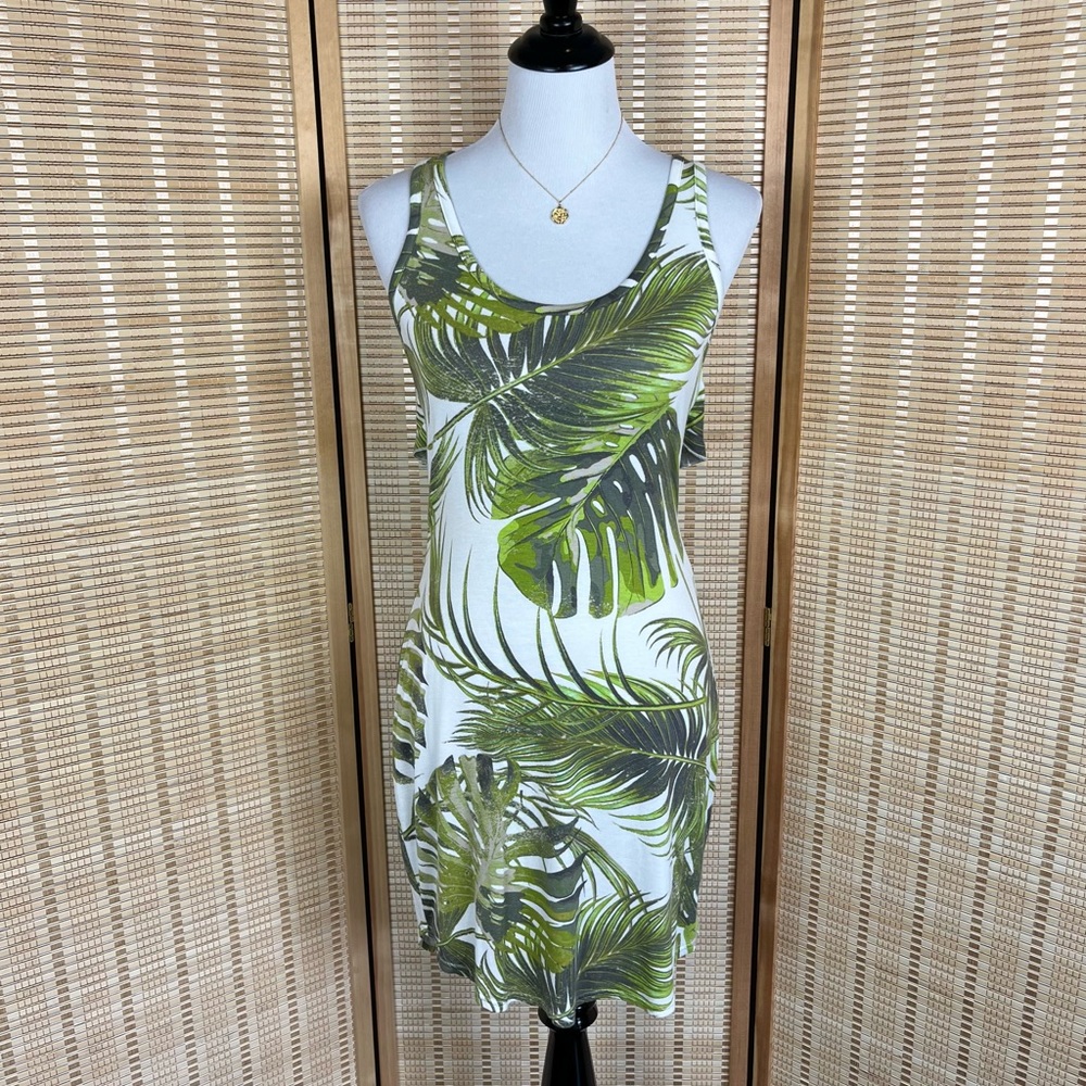 Chaser Tropical Palm Racerback Tank Dress